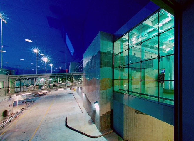 Walkover Breezeway at SGF Terminal at Night